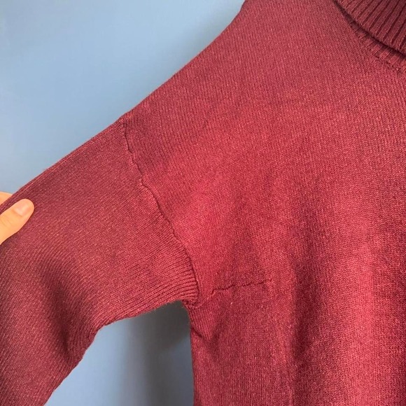 Moth‎ Anthropologie Sweater Dress Women's Size XL NWT Burgundy Knit Turtleneck - Picture 4 of 8